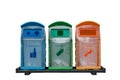 Recycle bins different colored with isolated on white background Royalty Free Stock Photo