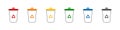 Recycle bins icons. Vector recycle garbage symbols. Trash bin icons. Separation recycle bins collection. Vector illustration