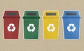 Recycle bins isolated on background
