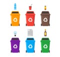 Recycle Bins Set. Vector Royalty Free Stock Photo