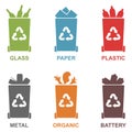 Recycle bins set vector illustration Royalty Free Stock Photo