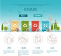 Recycle bins. Waste management and recycle concept. Web page vector illustration Royalty Free Stock Photo