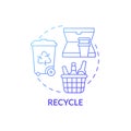 Recycle blue gradient concept icon