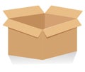 Recycle brown box packaging,recycle brown box, open cardboard box closeup Royalty Free Stock Photo