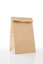 Recycle Brown Paper Bag with Copy Space on White Royalty Free Stock Photo