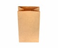 Recycle brown paper bag isolated white background, copy space Royalty Free Stock Photo