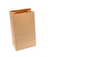 Recycle brown paper bag isolated white background, copy space Royalty Free Stock Photo