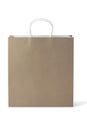 Recycle brown paper bag isolated white background, copy space. Or a brown paper bag on a white background. Royalty Free Stock Photo