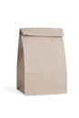 Recycle brown paper bag isolated white background, copy space. Or a brown paper bag on a white background. Royalty Free Stock Photo