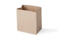 Recycle brown paper bag isolated white background, copy space. Or a brown paper bag on a white background. Royalty Free Stock Photo