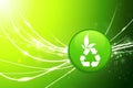 Recycle Button on Green Abstract Light Background Royalty Free Stock Photo