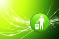 Recycle Button on Green Abstract Light Background Royalty Free Stock Photo