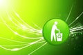 Recycle Button on Green Abstract Light Background Royalty Free Stock Photo