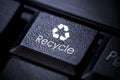 Recycle button keyboard Royalty Free Stock Photo