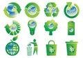 Recycle buttons with Earth Globe Royalty Free Stock Photo