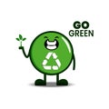 Recycle character symbol mascot design illlustration