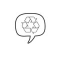 Recycle chat bubble icon design. Stock Vector illustration isolated on white background Royalty Free Stock Photo