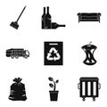 Recycle cleaning service icon set, simple style Royalty Free Stock Photo