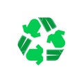 Recycle clothing symbol. Green recycle symbol with T-shirt and jeans.