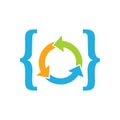 Recycle Code Logo Icon Design