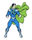 Recycle comic book super hero standing in heroic pose for the environment Royalty Free Stock Photo