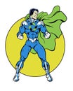 Recycle comic book super hero standing in heroic pose for the environment Royalty Free Stock Photo