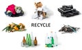 Recycle concept of different materials