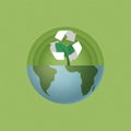 Recycle concept with green plant and recycle symbol on earth background. Ecology and Environment conservation resource sustainable Royalty Free Stock Photo
