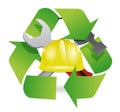 Recycle and construction symbol join together Royalty Free Stock Photo