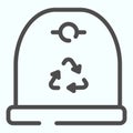 Recycle container line icon. Recycle garbage vector illustration isolated on white. Bin container outline style design