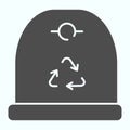 Recycle container solid icon. Recycle garbage vector illustration isolated on white. Bin container glyph style design