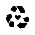 recycle cosmetic glyph icon vector illustration
