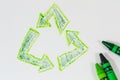 Recycle in crayon Royalty Free Stock Photo