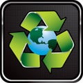 Recycle earth black checkered web button