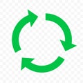 Recycle eco vector icon. Green circle arrow, reuse bio recycle sign Royalty Free Stock Photo