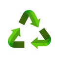 Recycle ecological arrow symbol for icon, eco or ecology sign, recycle arrow triangle shape