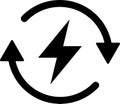 Recycle or electrical energy icon as renewable energy symbol Royalty Free Stock Photo