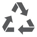 Recycle glyph icon, ecology and protection