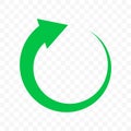Recycle green arrow circle icon. Vector bio garbage reuse, eco recycle one arrow icon