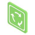 Recycle green sign icon, isometric style Royalty Free Stock Photo