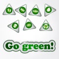 Recycle green stickers Royalty Free Stock Photo