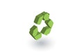 Recycle green symbol. Environmental protection isometric flat icon. 3d vector