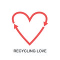 Recycle heart arrow sign.