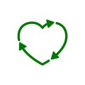 Recycle heart icon. Love eco sign Ã¢â¬â for stock