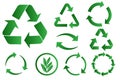 Recycle icon. Recycling vector icons set.Eco green icons.