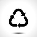 Recycle icon. Eco recycle sign symbol isolated on white background