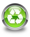 Recycle icon glossy green round button