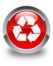 Recycle icon glossy red round button