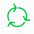 Recycle icon, green arrow circle. Vector bio garbage reuse, eco recycle sign Royalty Free Stock Photo