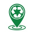 Recycle icon green location pin